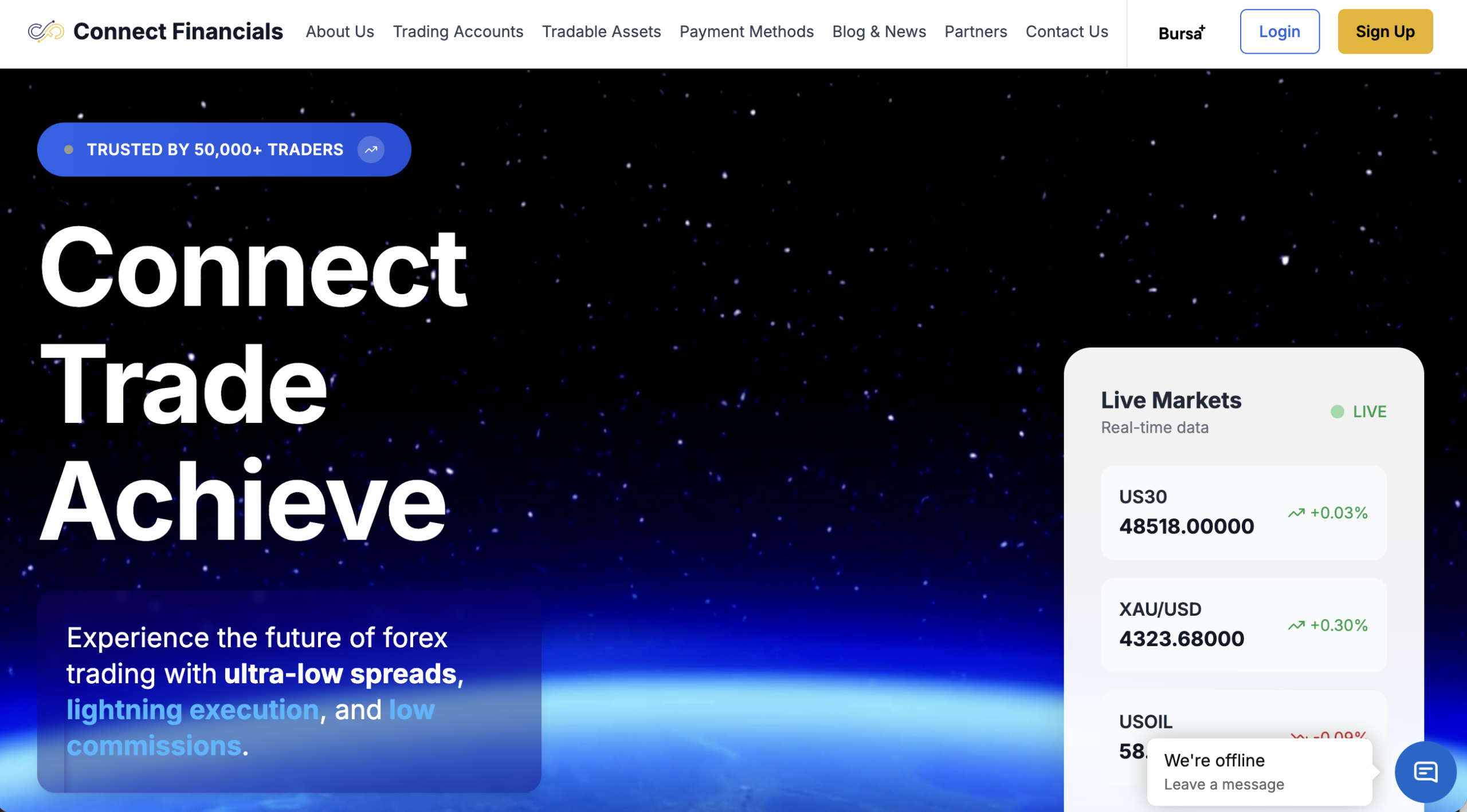 Image warning investors about connectfinancials.com platform
