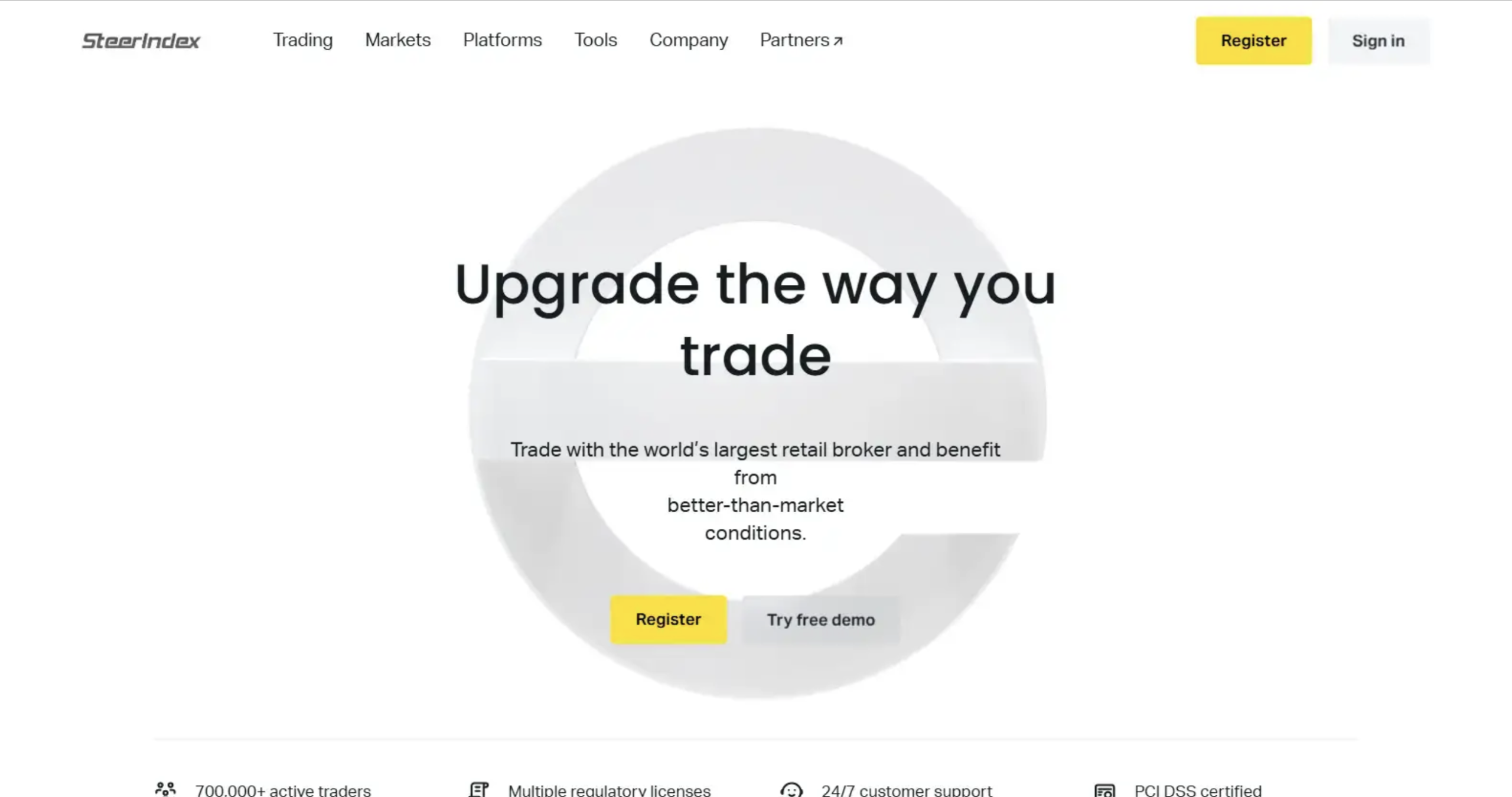 Screenshot of SteerIndex.com website displaying investment offers and highlighting potential risks and lack of transparency.