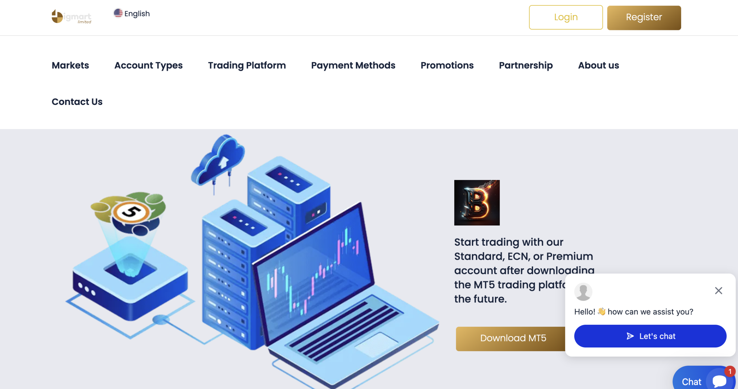 Screenshot of BigMartLimited.com homepage showing investment offers and highlighting potential risks and lack of transparency.