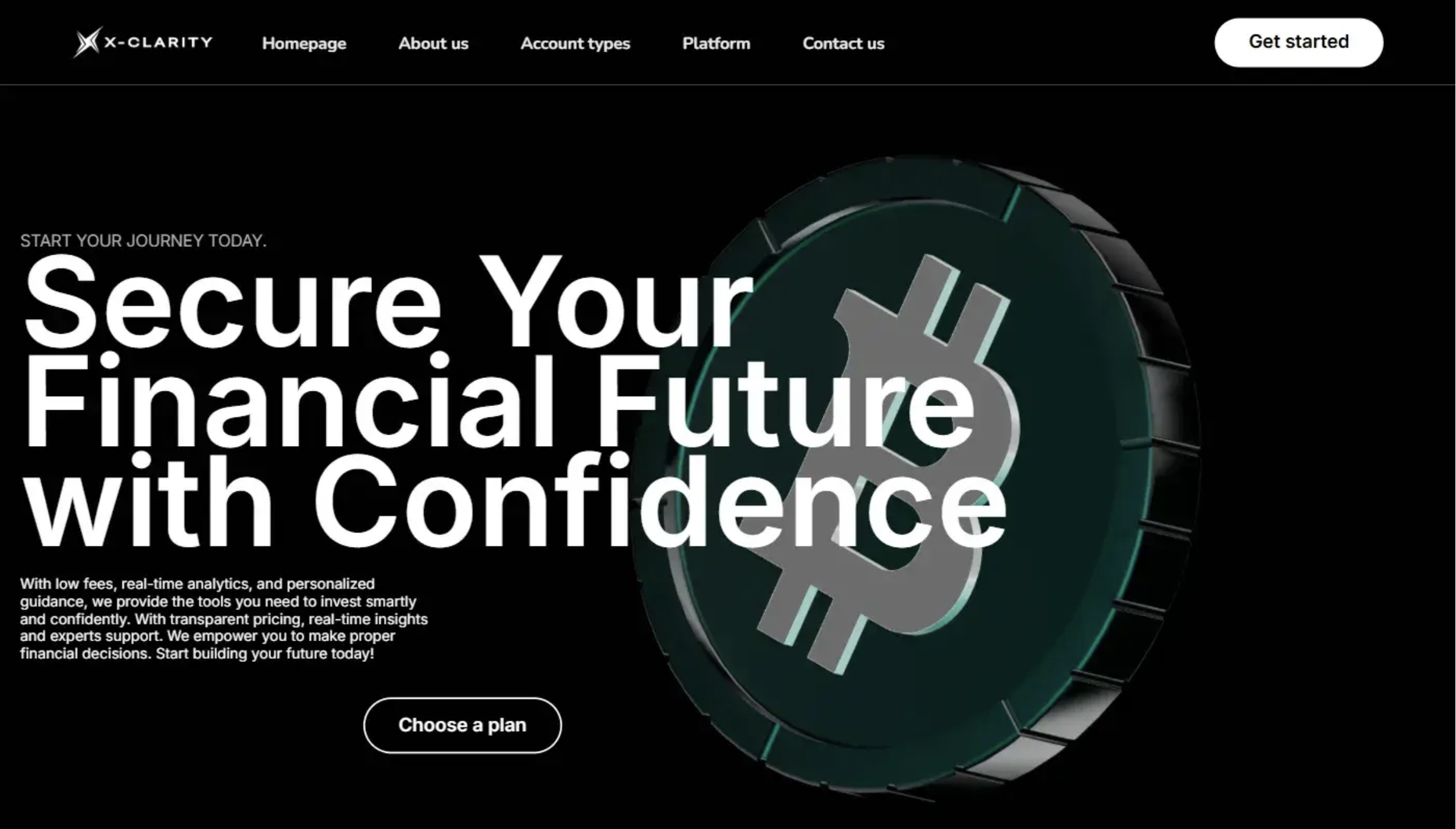 Screenshot of x-clarity.com trading platform interface displaying charts and financial data, highlighting concerns about its reliability and user trust.
