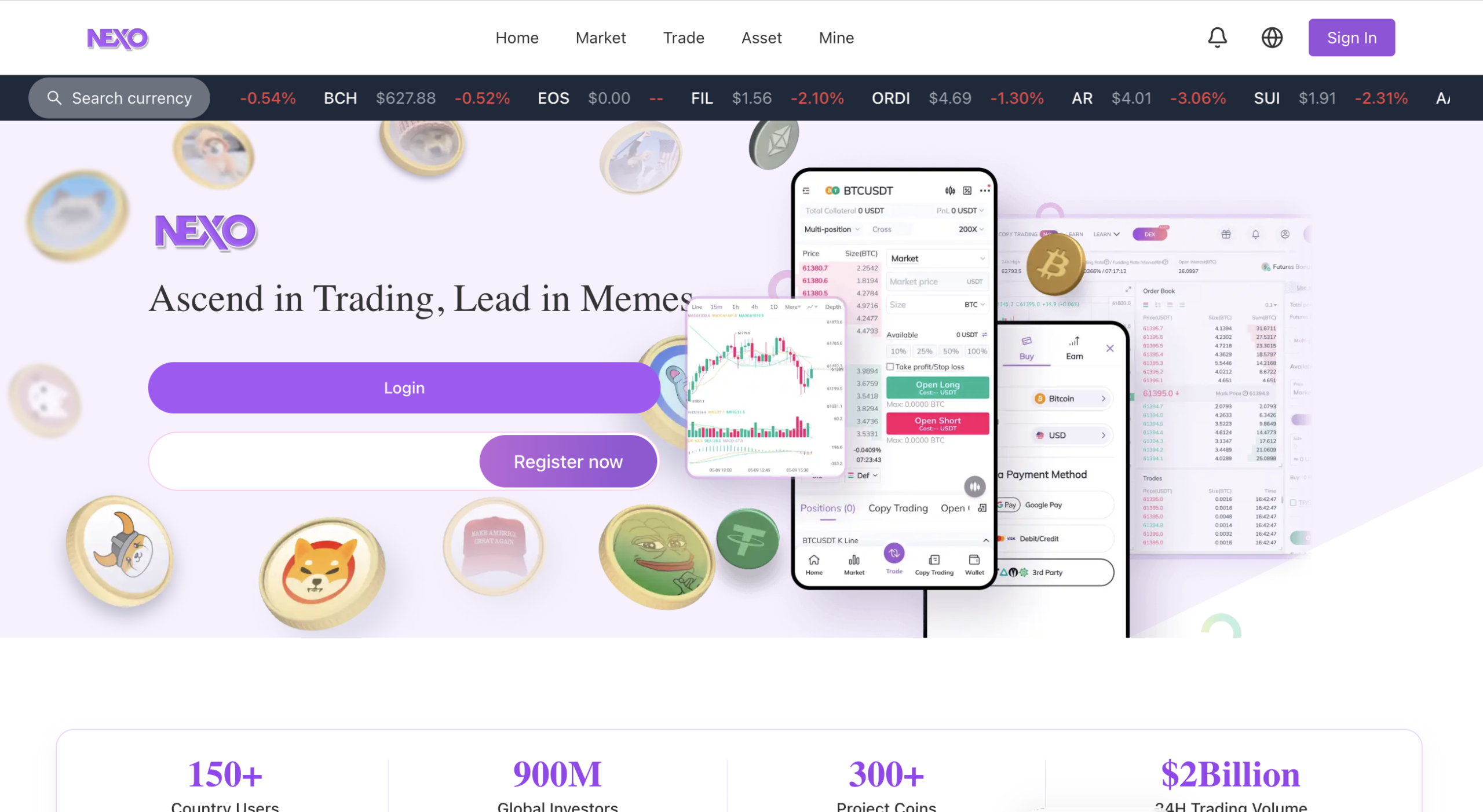 Warning symbols and caution signs highlighting the risks associated with the crypto platform nexo.nom.co.