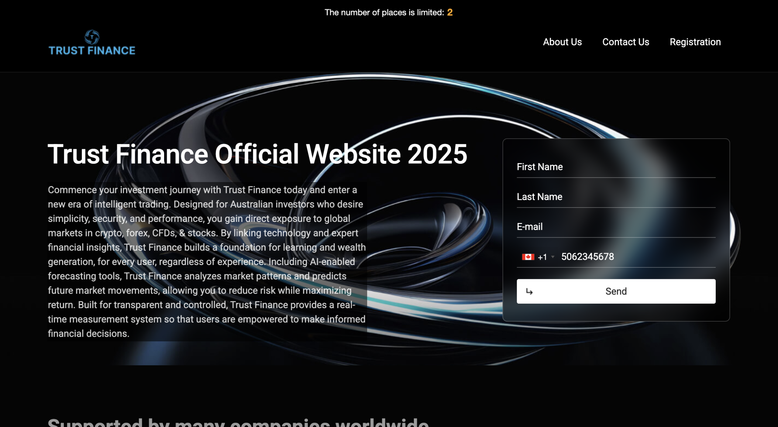TrustFinance: Warning against potential scams.