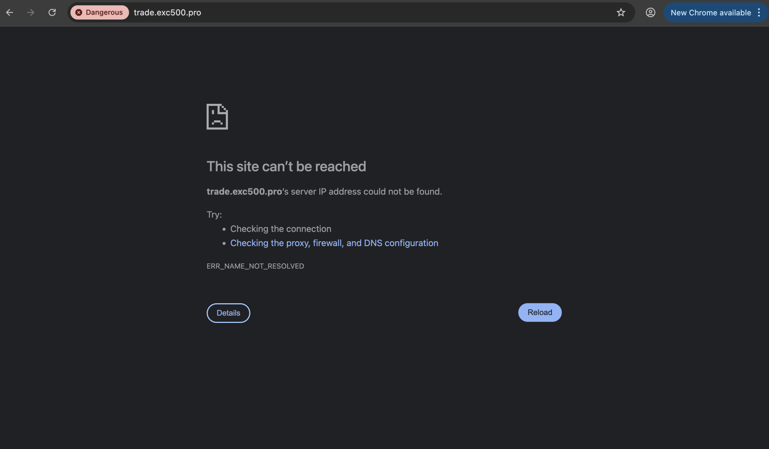 Review of Trade.EXC500.PRO highlighting issues and concerns.