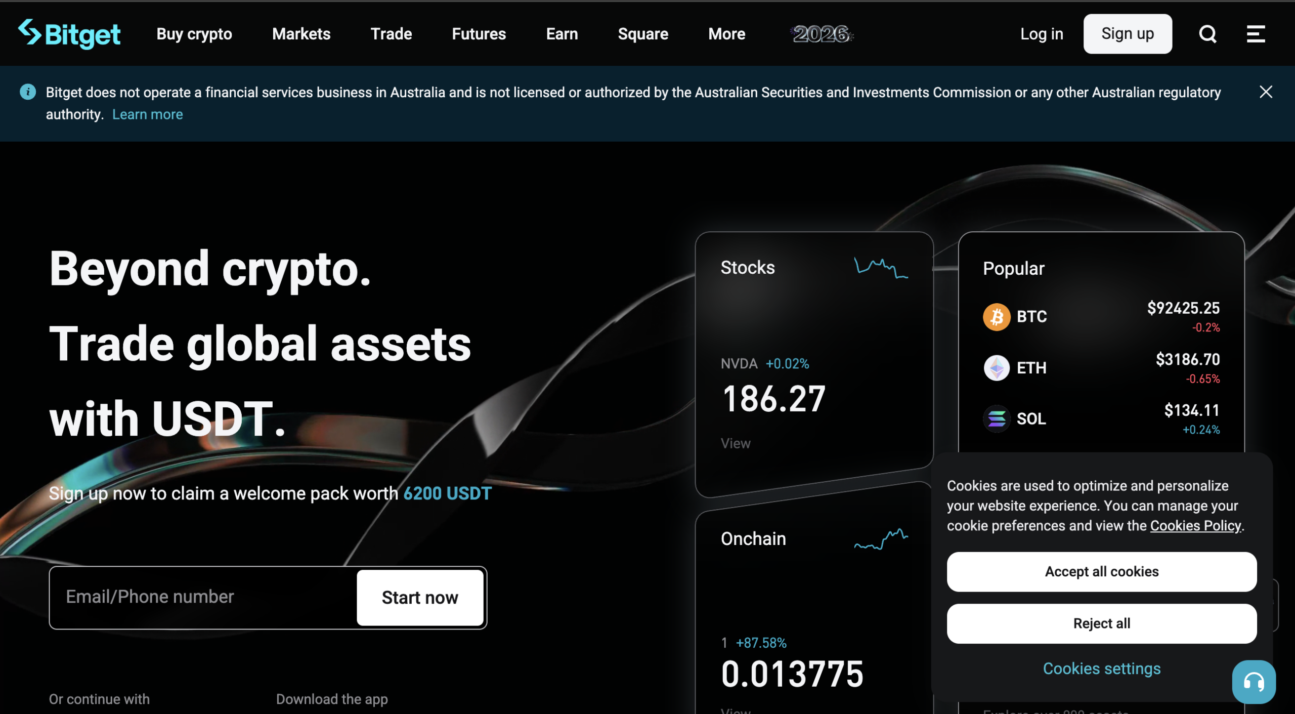 Bitget.com logo with warning symbol