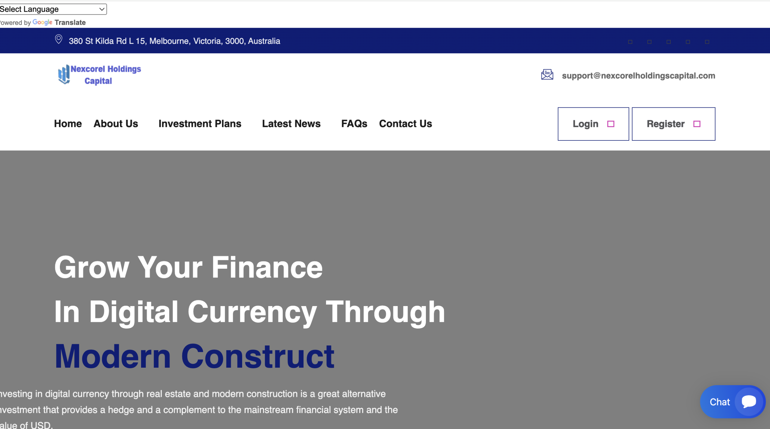 Nexcorelholdingscapital.com website warning and user caution advice