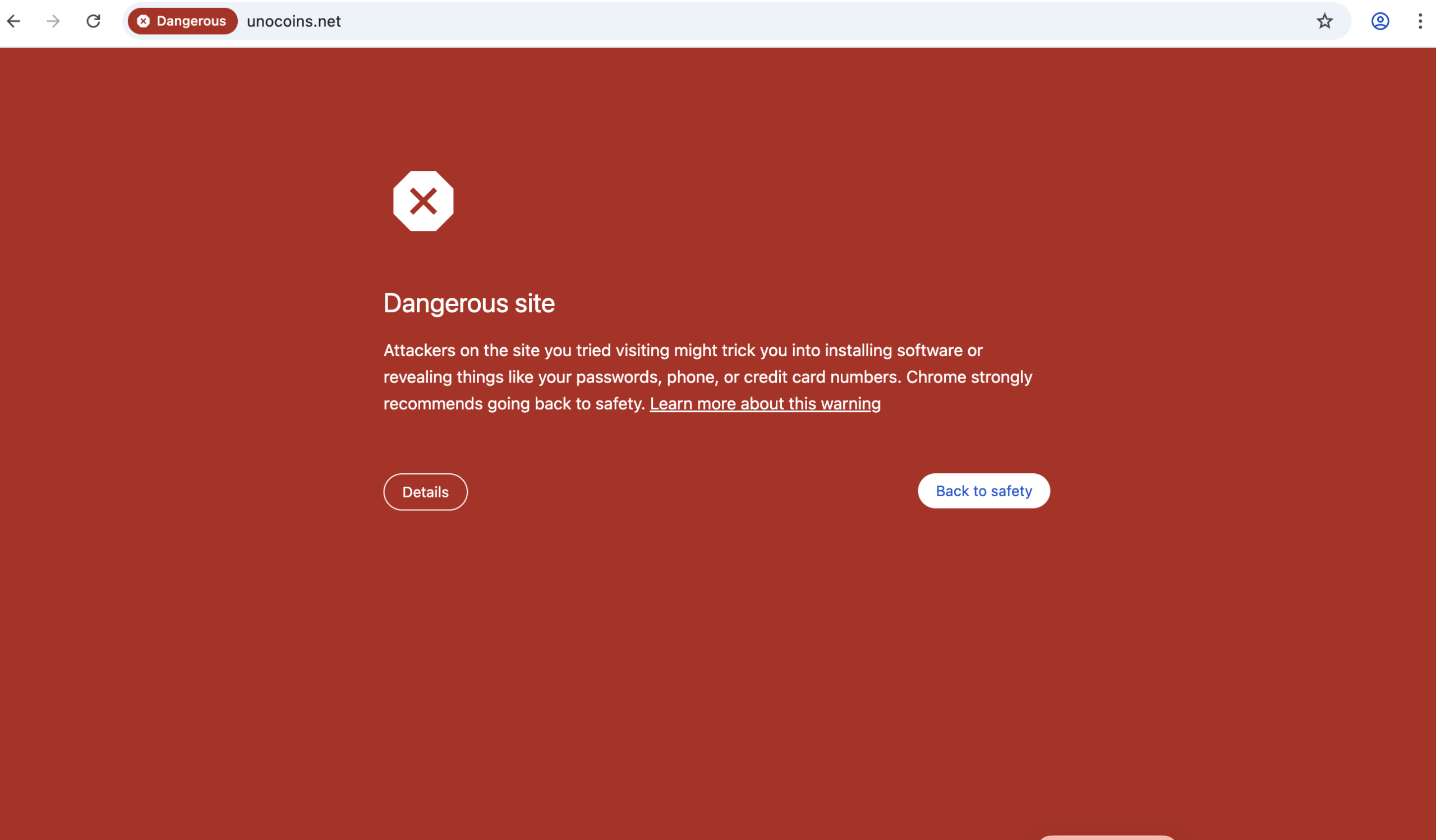 Unocoins.net caution