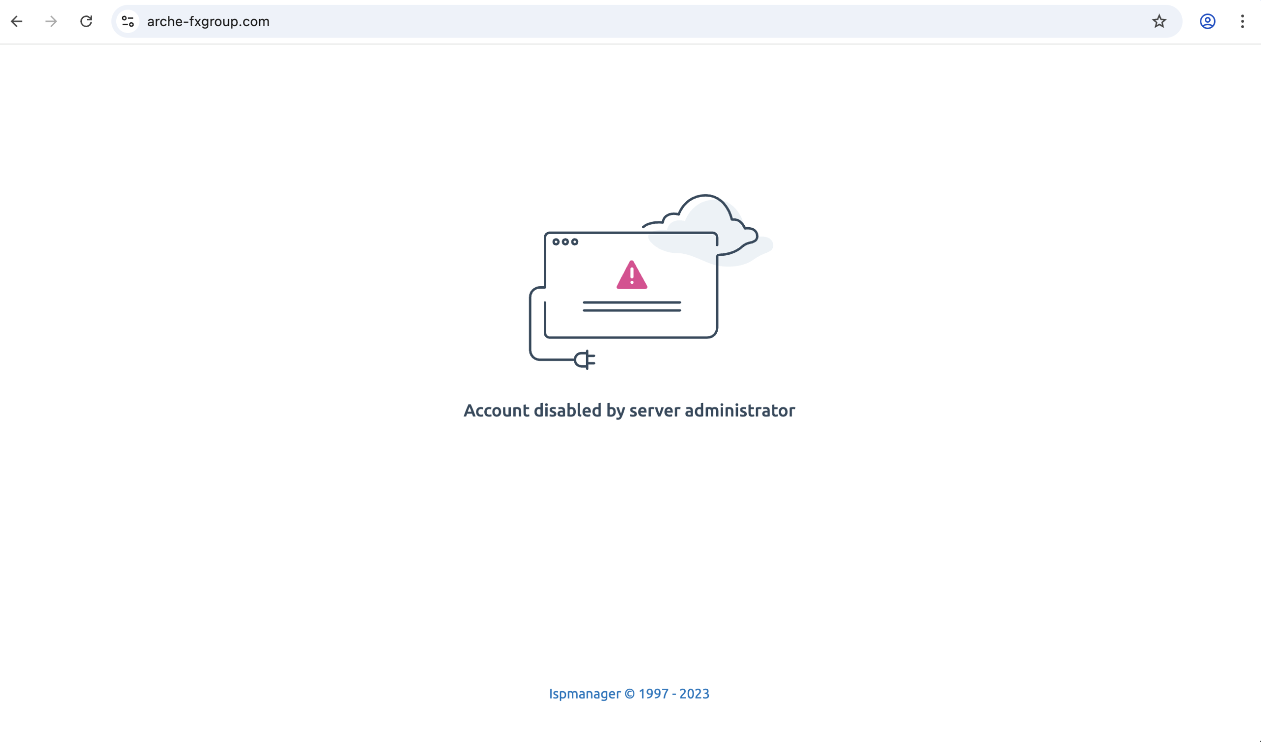 Warning sign for Arche FX Group platform.