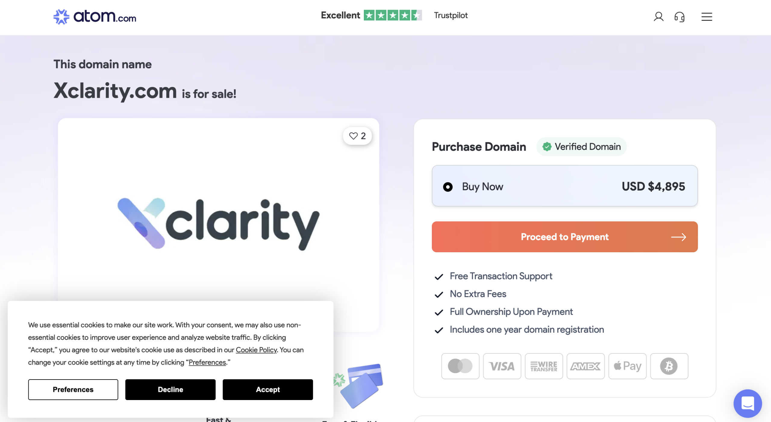 Xclarity.com warning notice