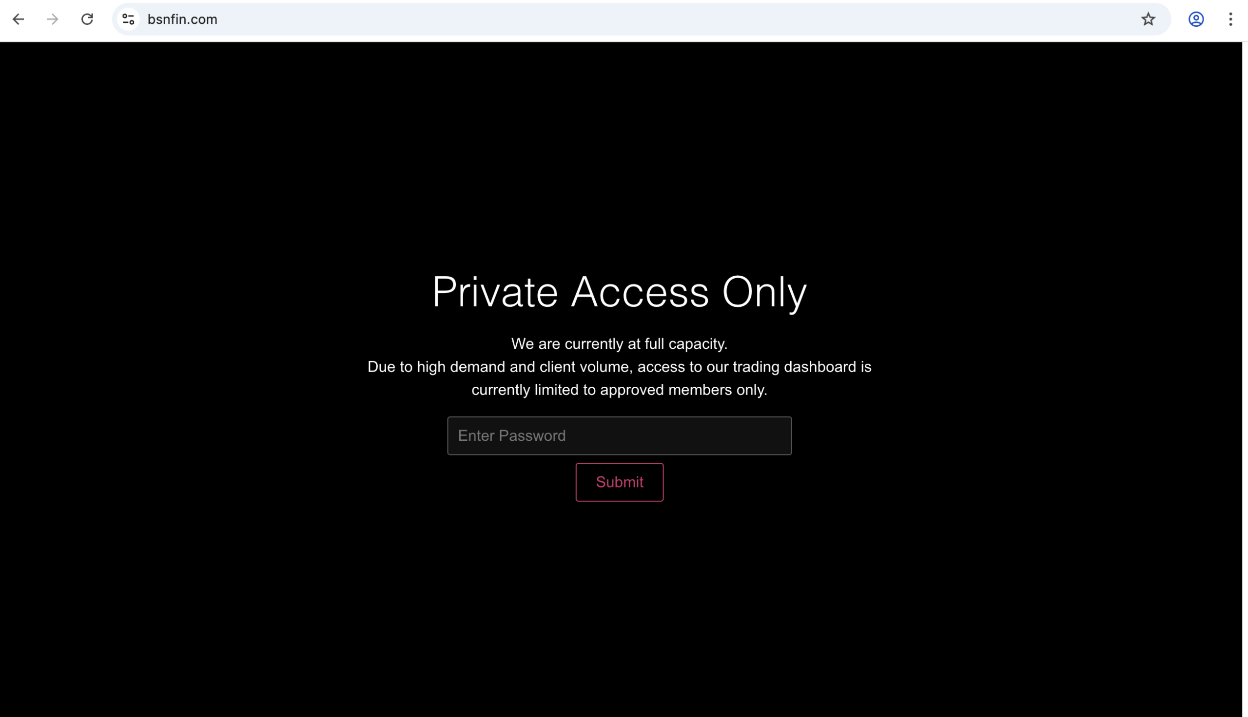 Warning signs about BSNFin.com trading.