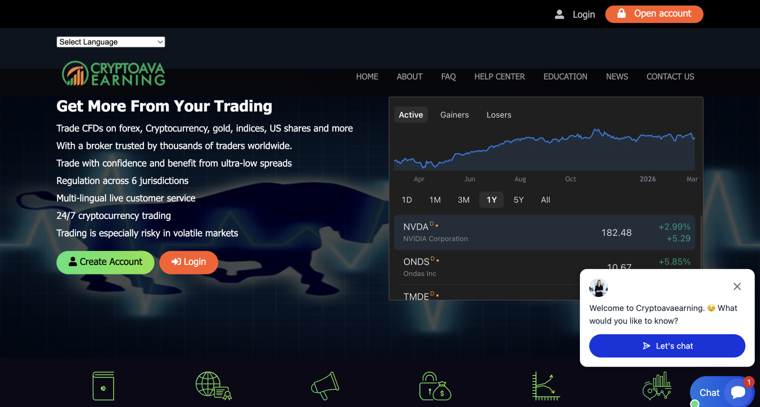 CryptoAvaEarnings.com warning graphic.