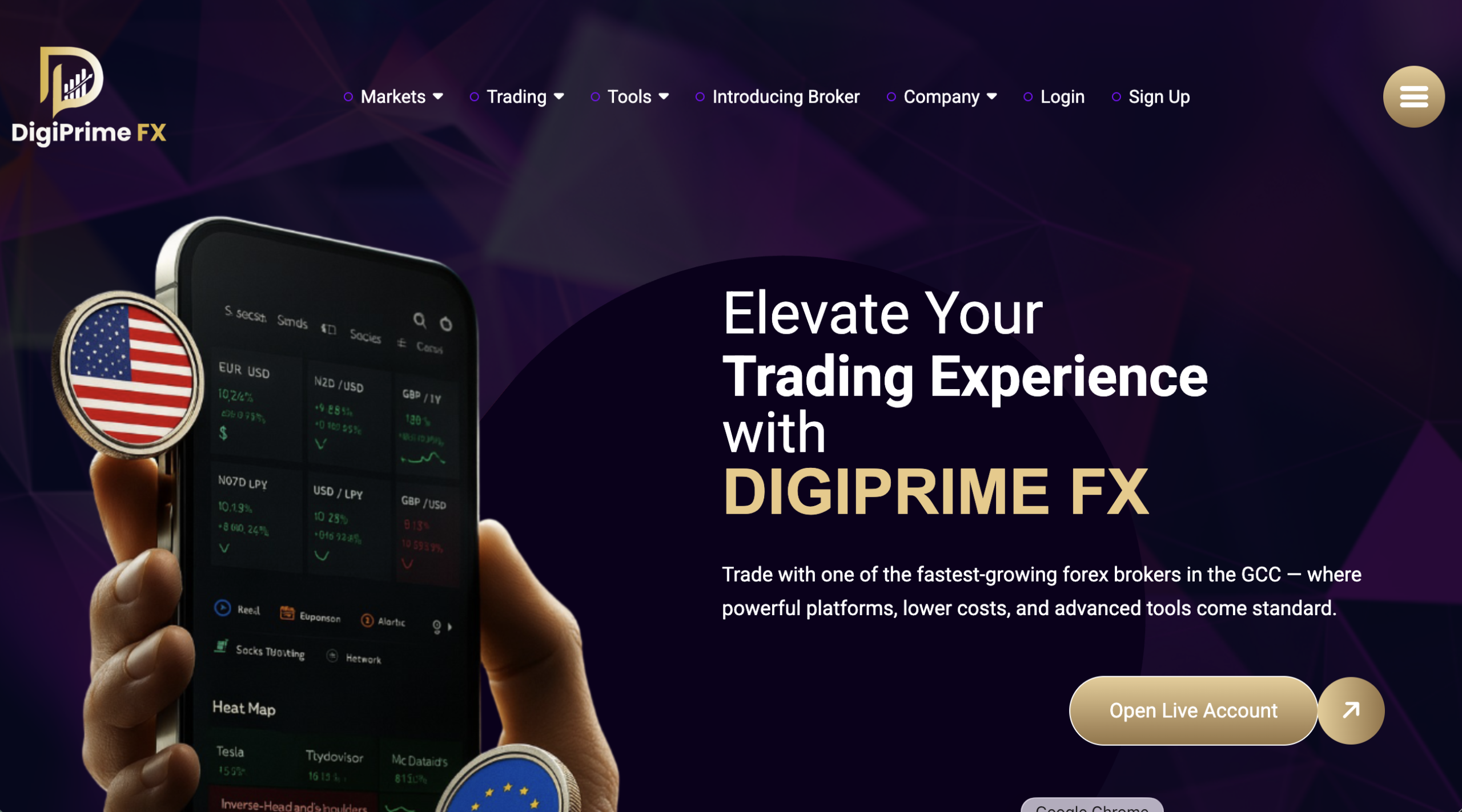 Alert sign for DigiPrimeFX platform