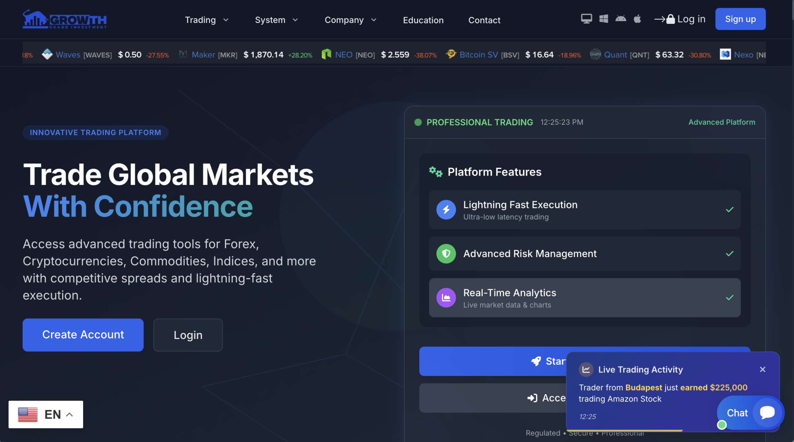GrowthGuardInvestment.com website homepage view.