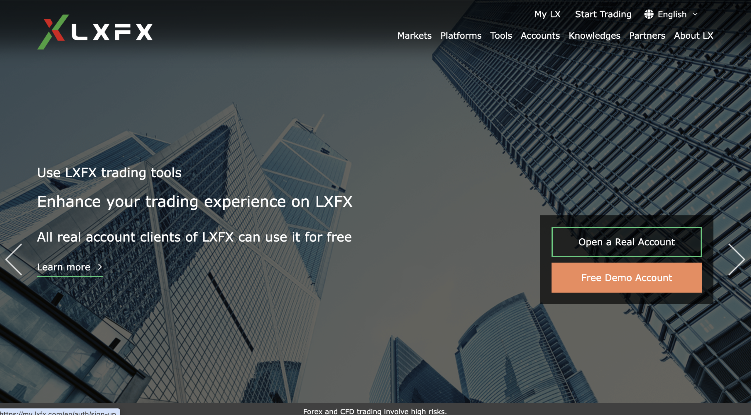 lxfx.com website screenshot