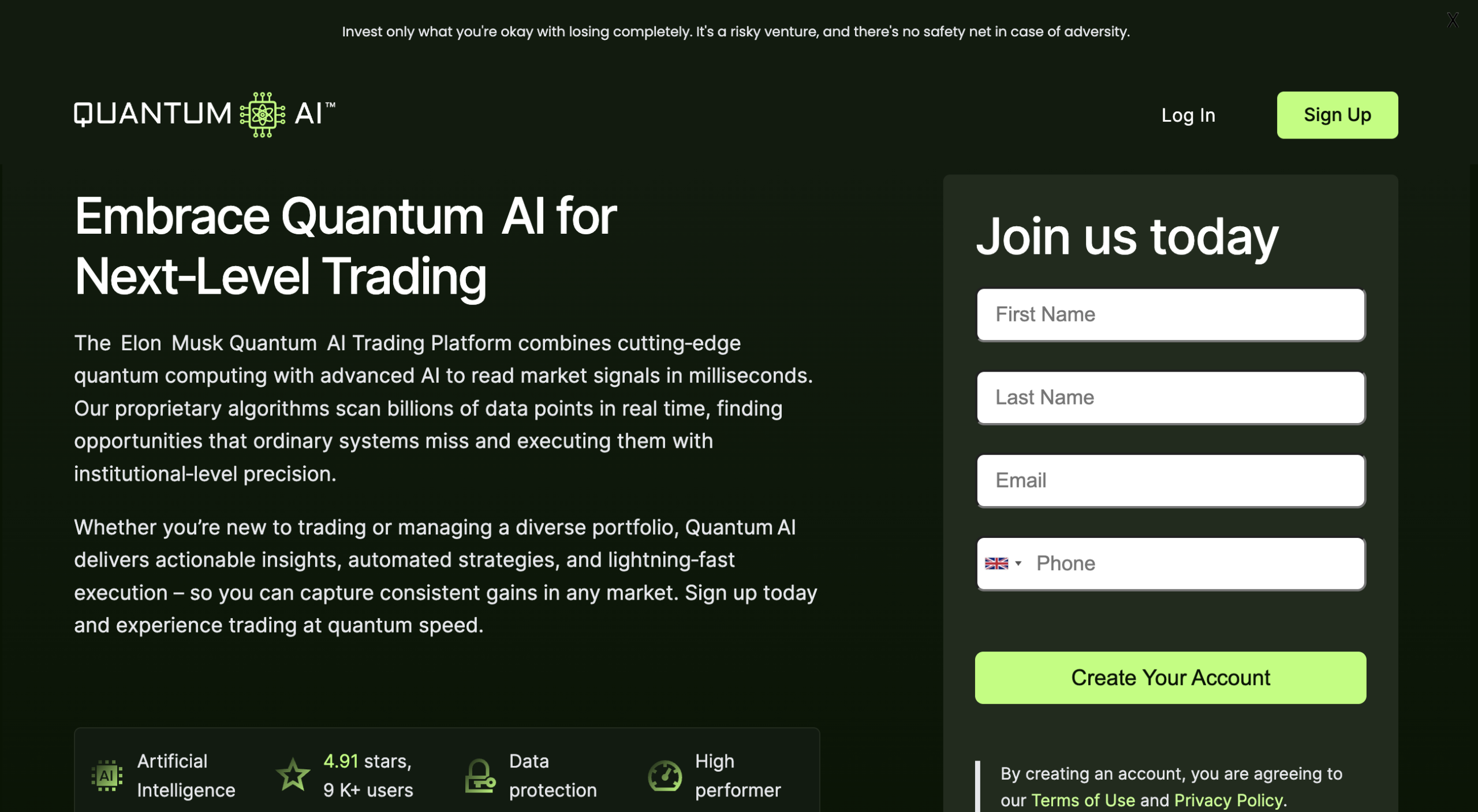 ElonMuskAITrading.com scam warning.