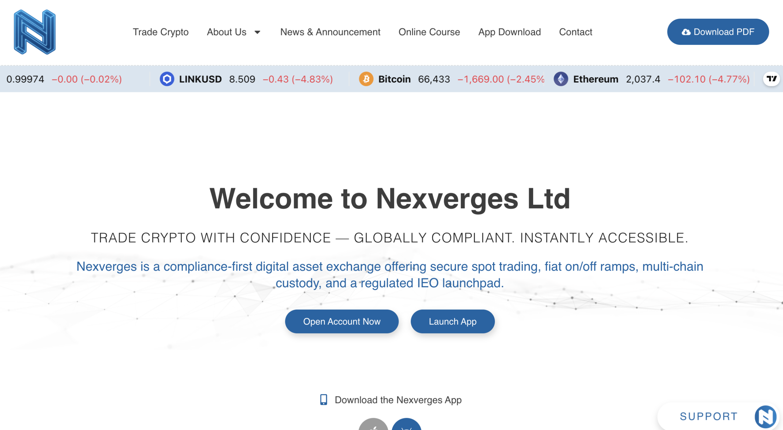 Nexverges.com Nexverges.com website warning message about investment risks