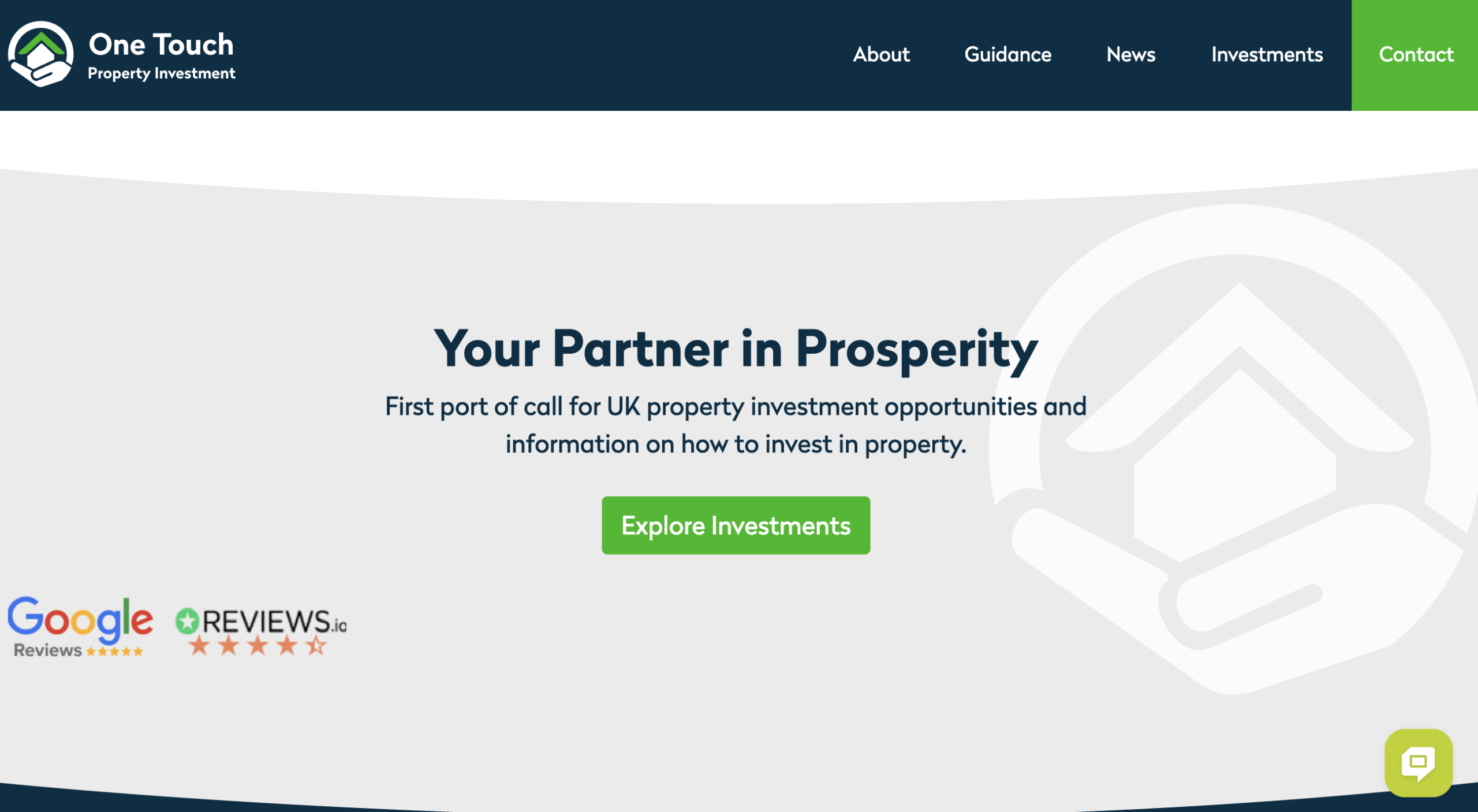 OneTouchInvestment.co.uk website warning message about investment concerns