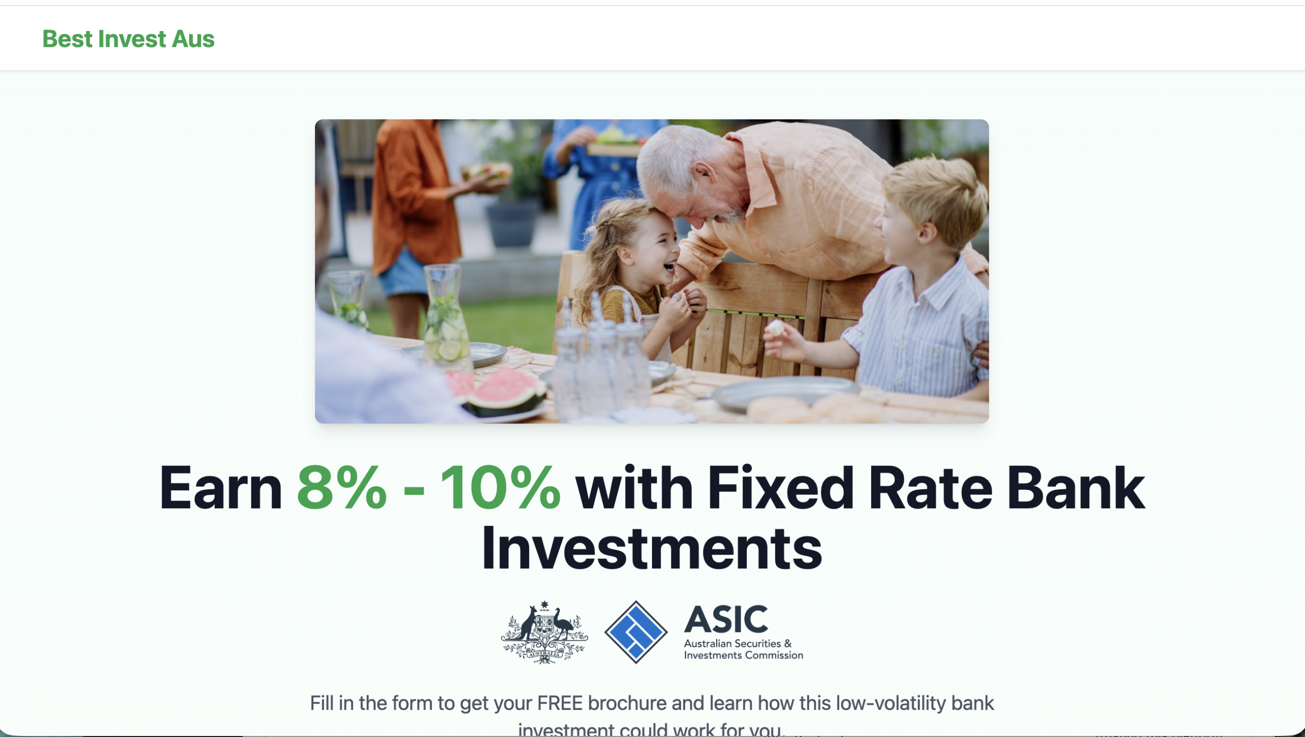 Investing platform screen showcasing MyBestInvestAustralia flashy design, highlighting high returns and marketing tactics.