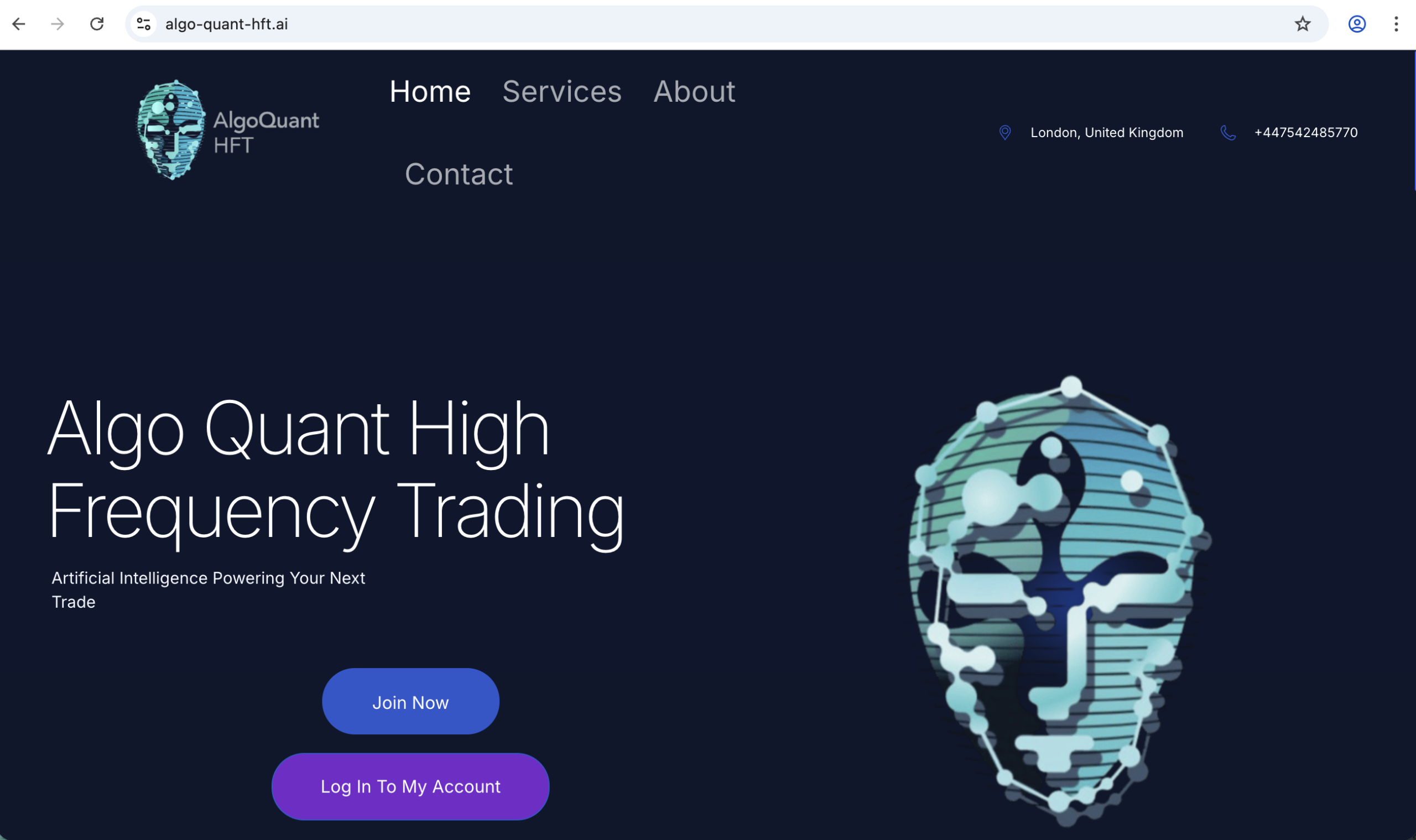 An infographic illustrating the risks associated with Algo-Quant-HFT.ai, featuring warning signs and user experiences alongside the platform’s logo.