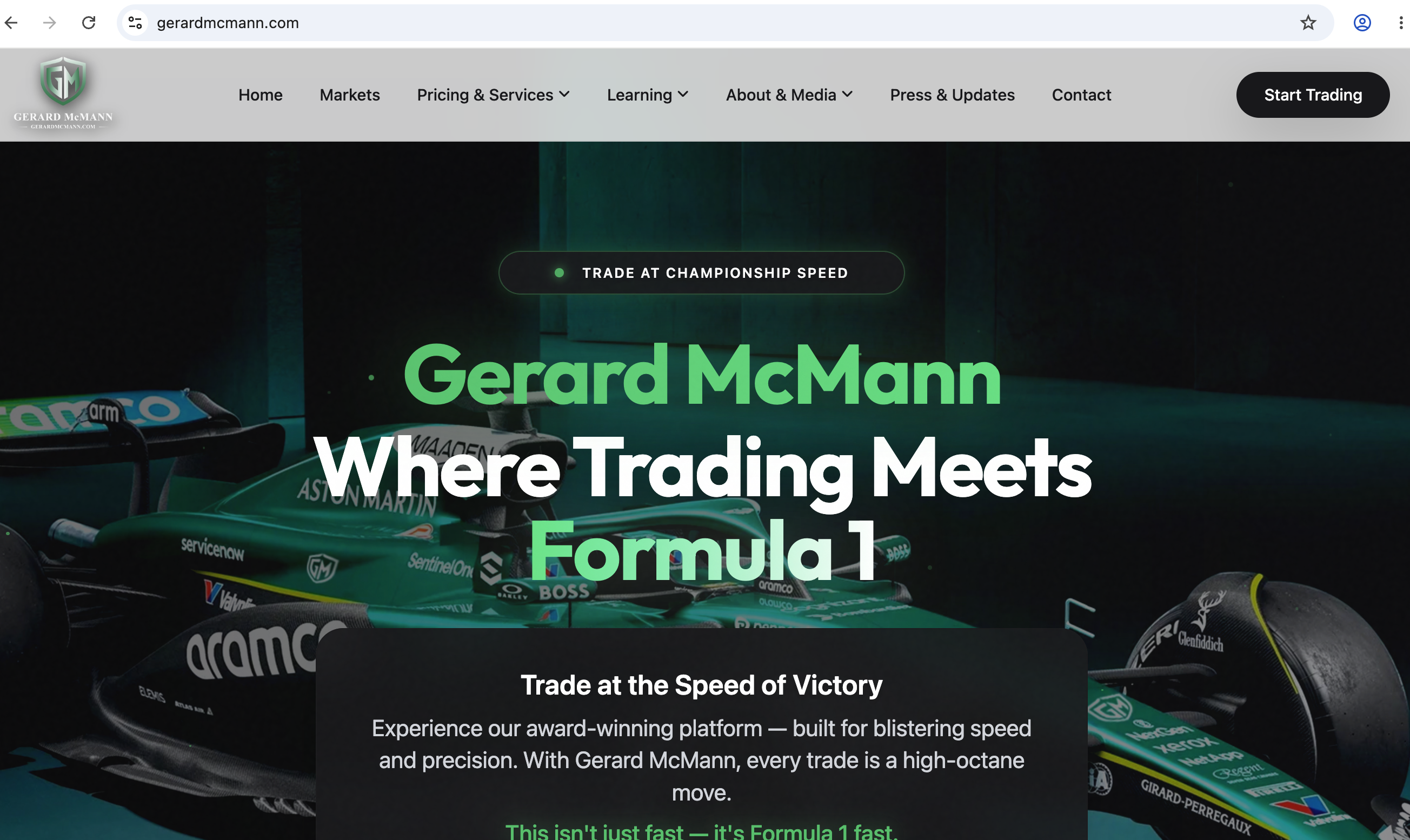 Screenshot of Gerard McMann website showing loan offers with red flags highlighted.