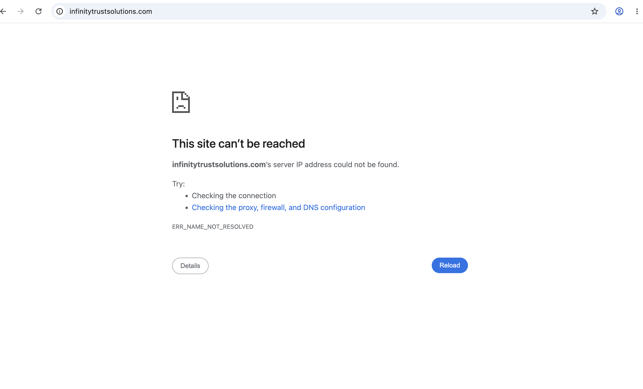 Unlicensed financial platform Infinity Trust Solutions with red flags.