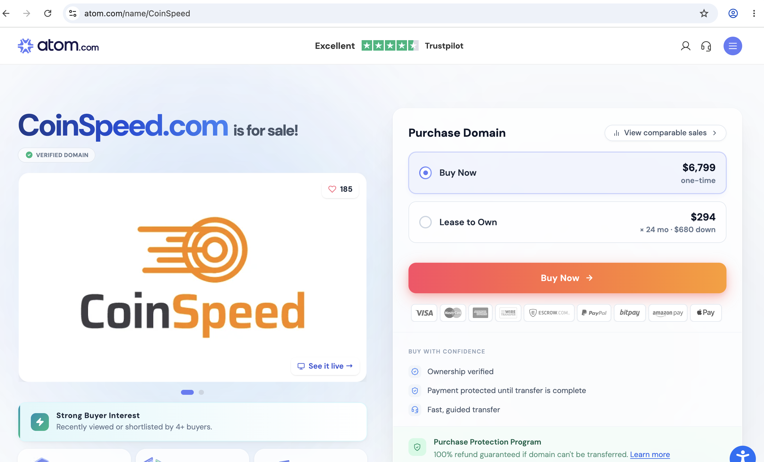 Coinspeed.com Coinspeed.com homepage screenshot
